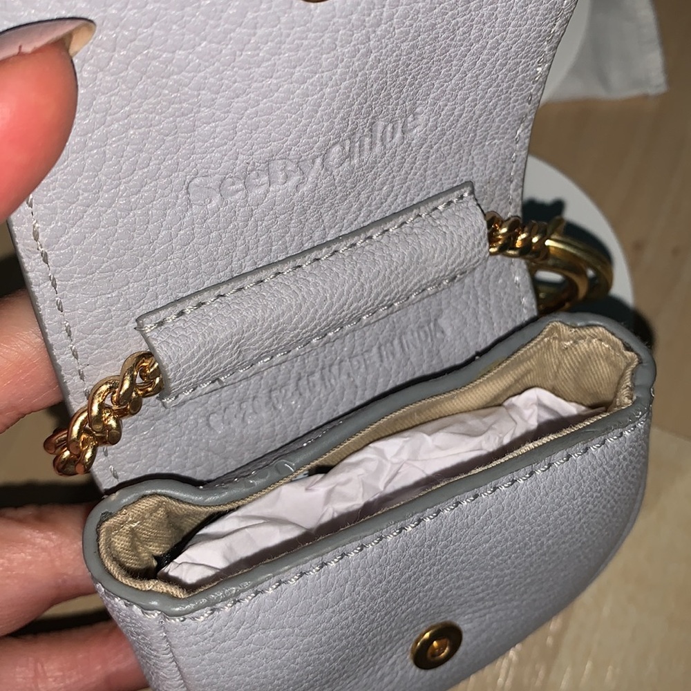 SEE BY CHLOE Hana Coin Purse Grey Leather - Picture 15 of 15